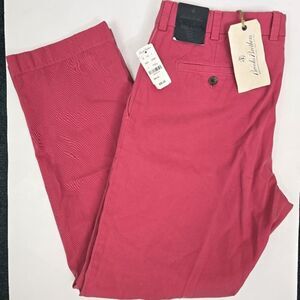 NEW Brooks Brothers Milano Flat Front Slim Fit No Cuff Chino Pants 36x32